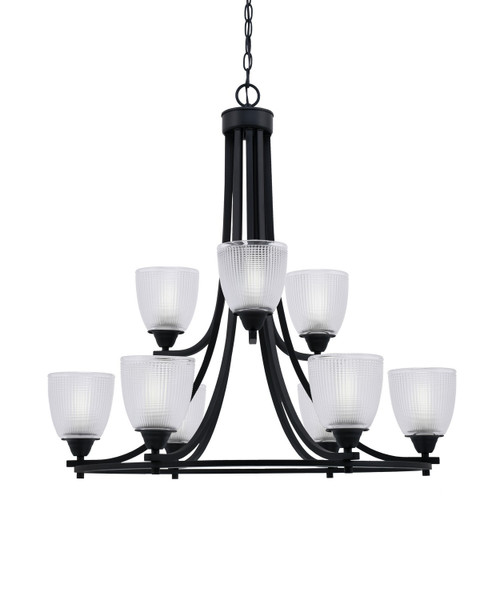 Toltec Lighting - 3409-MB-500 - Nine Light Chandelier - Paramount - Matte Black