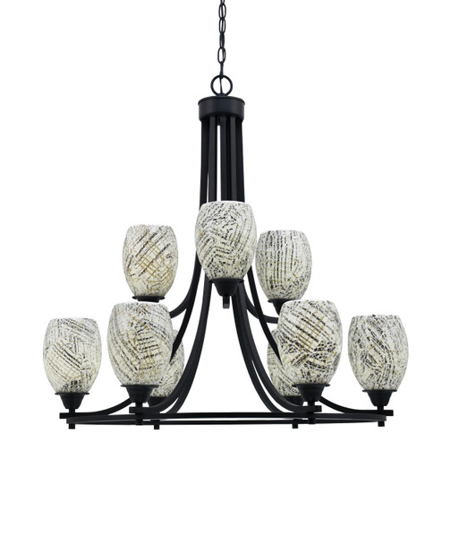 Toltec Lighting - 3409-MB-5054 - Nine Light Chandelier - Paramount - Matte Black