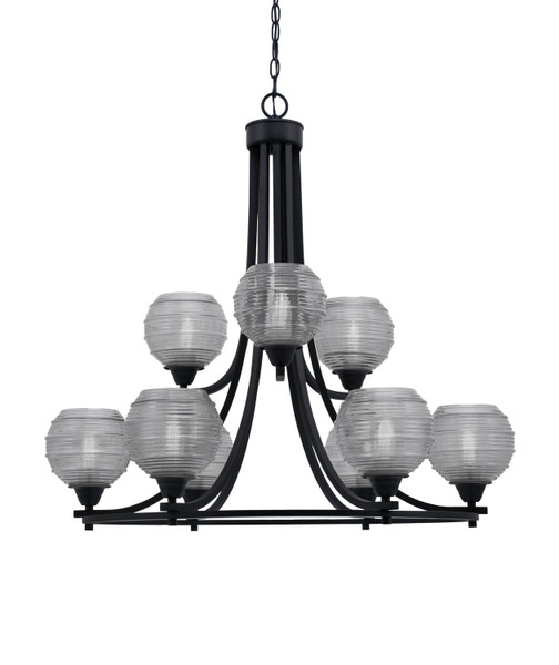 Toltec Lighting - 3409-MB-5110 - Nine Light Chandelier - Paramount - Matte Black