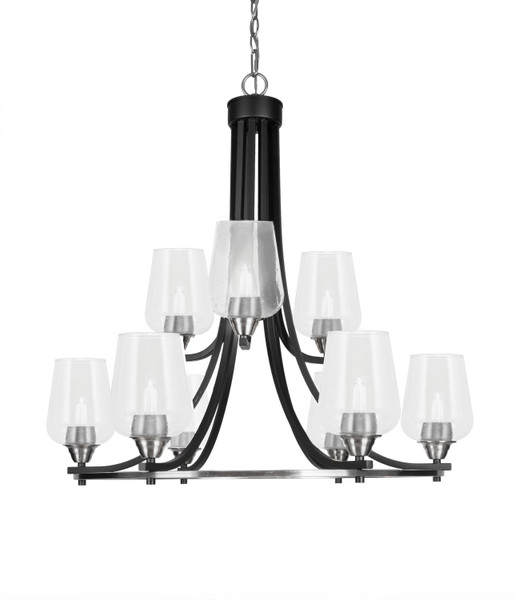 Toltec Lighting - 3409-MBBN-210 - Nine Light Chandelier - Paramount - Matte Black & Brushed Nickel