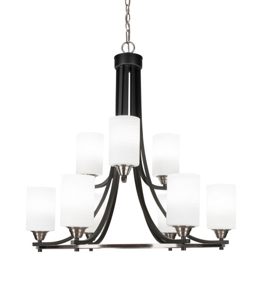 Toltec Lighting - 3409-MBBN-4061 - Nine Light Chandelier - Paramount - Matte Black & Brushed Nickel