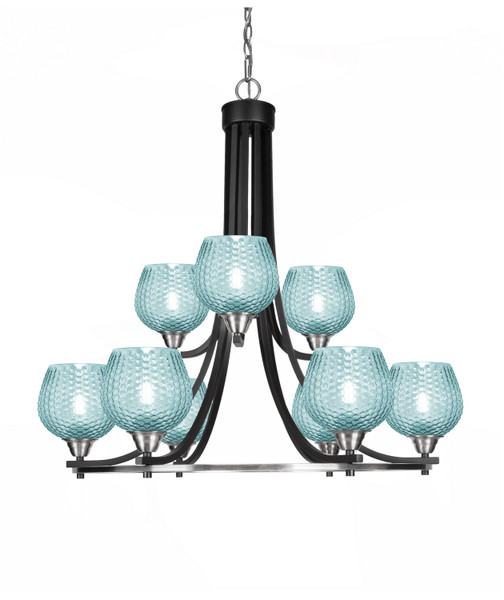 Toltec Lighting - 3409-MBBN-4605 - Nine Light Chandelier - Paramount - Matte Black & Brushed Nickel