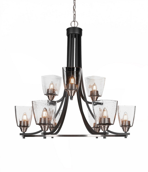 Toltec Lighting - 3409-MBBN-461 - Nine Light Chandelier - Paramount - Matte Black & Brushed Nickel
