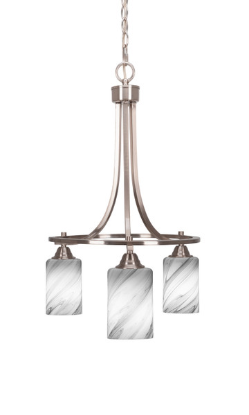 Toltec Lighting - 3413-BN-3009 - Three Light Chandelier - Paramount - Brushed Nickel