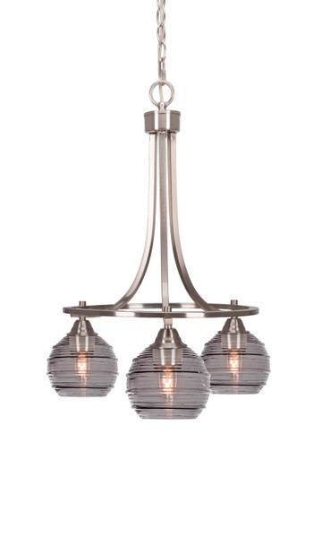Toltec Lighting - 3413-BN-5112 - Three Light Chandelier - Paramount - Brushed Nickel