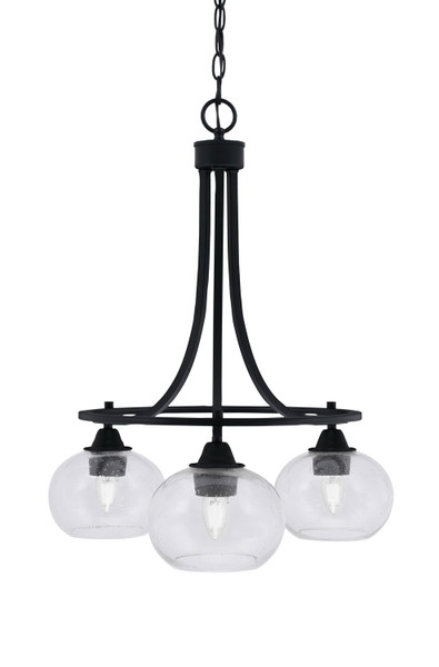 Toltec Lighting - 3413-MB-202 - Three Light Chandelier - Paramount - Matte Black