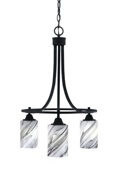 Toltec Lighting - 3413-MB-3009 - Three Light Chandelier - Paramount - Matte Black