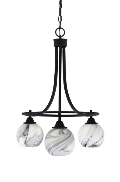 Toltec Lighting - 3413-MB-4109 - Three Light Chandelier - Paramount - Matte Black