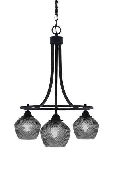 Toltec Lighting - 3413-MB-4622 - Three Light Chandelier - Paramount - Matte Black