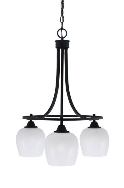 Toltec Lighting - 3413-MB-4811 - Three Light Chandelier - Paramount - Matte Black