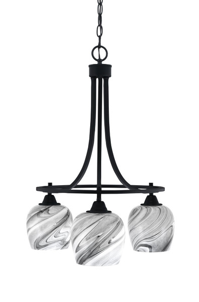 Toltec Lighting - 3413-MB-4819 - Three Light Chandelier - Paramount - Matte Black