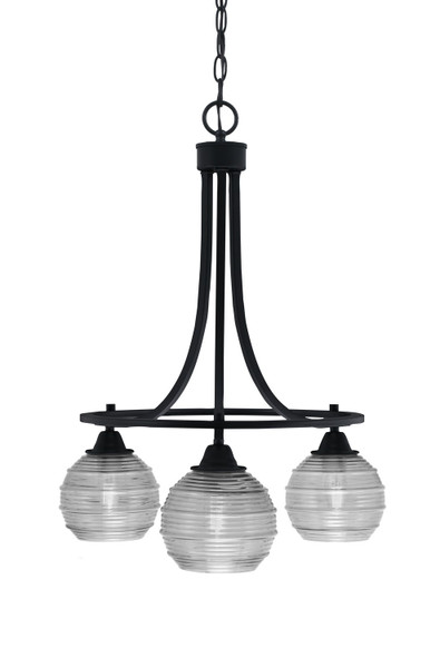 Toltec Lighting - 3413-MB-5110 - Three Light Chandelier - Paramount - Matte Black