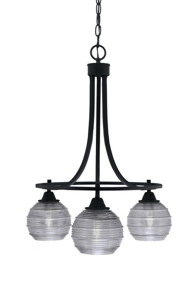 Toltec Lighting - 3413-MB-5112 - Three Light Chandelier - Paramount - Matte Black