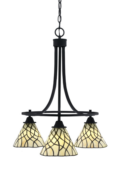 Toltec Lighting - 3413-MB-9115 - Three Light Chandelier - Paramount - Matte Black