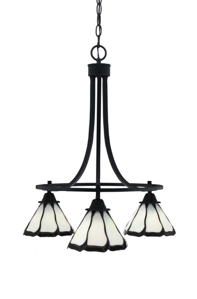 Toltec Lighting - 3413-MB-9125 - Three Light Chandelier - Paramount - Matte Black