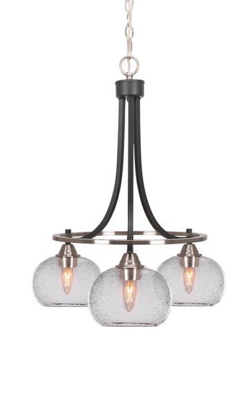 Toltec Lighting - 3413-MBBN-202 - Three Light Chandelier - Paramount - Matte Black & Brushed Nickel