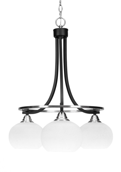 Toltec Lighting - 3413-MBBN-212 - Three Light Chandelier - Paramount - Matte Black & Brushed Nickel