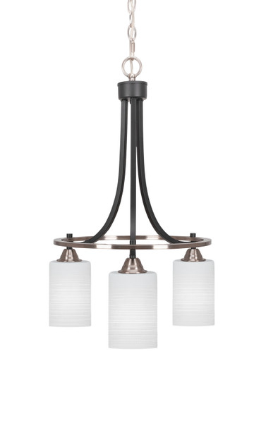 Toltec Lighting - 3413-MBBN-4061 - Three Light Chandelier - Paramount - Matte Black & Brushed Nickel