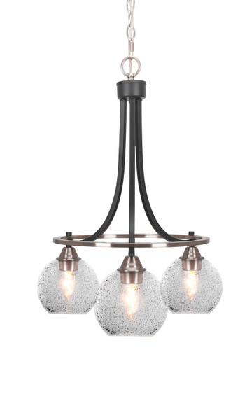 Toltec Lighting - 3413-MBBN-4102 - Three Light Chandelier - Paramount - Matte Black & Brushed Nickel