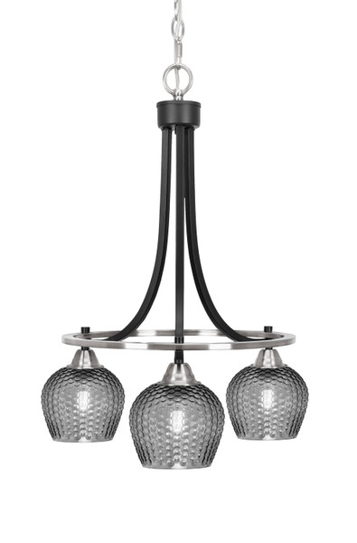 Toltec Lighting - 3413-MBBN-4602 - Three Light Chandelier - Paramount - Matte Black & Brushed Nickel