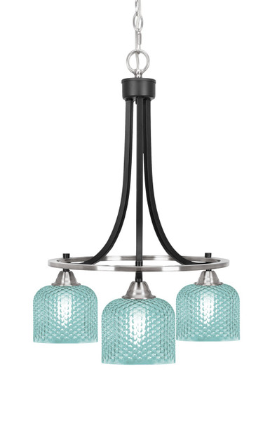 Toltec Lighting - 3413-MBBN-4615 - Three Light Chandelier - Paramount - Matte Black & Brushed Nickel
