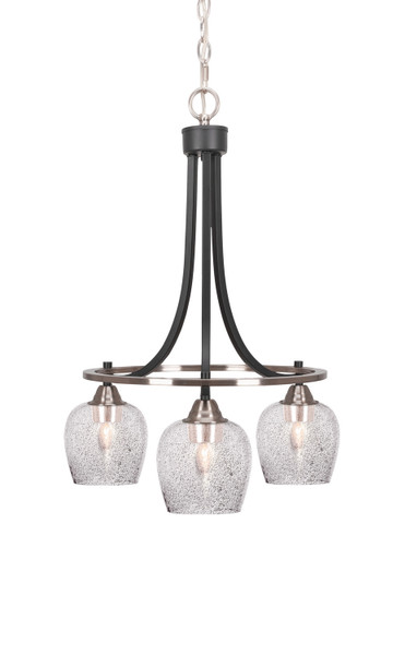 Toltec Lighting - 3413-MBBN-4812 - Three Light Chandelier - Paramount - Matte Black & Brushed Nickel