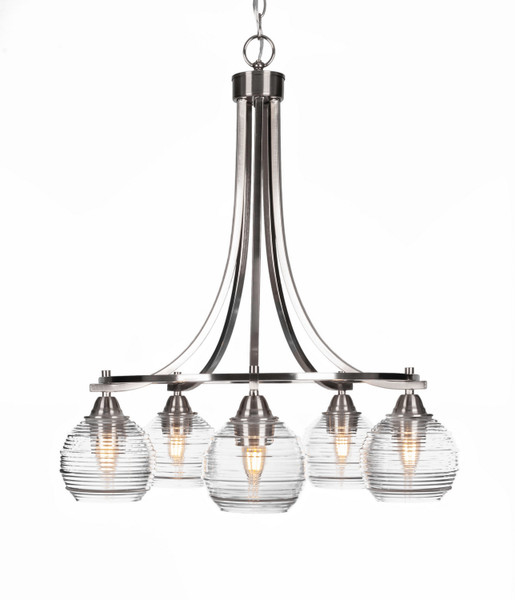 Toltec Lighting - 3415-BN-5110 - Five Light Chandelier - Paramount - Brushed Nickel