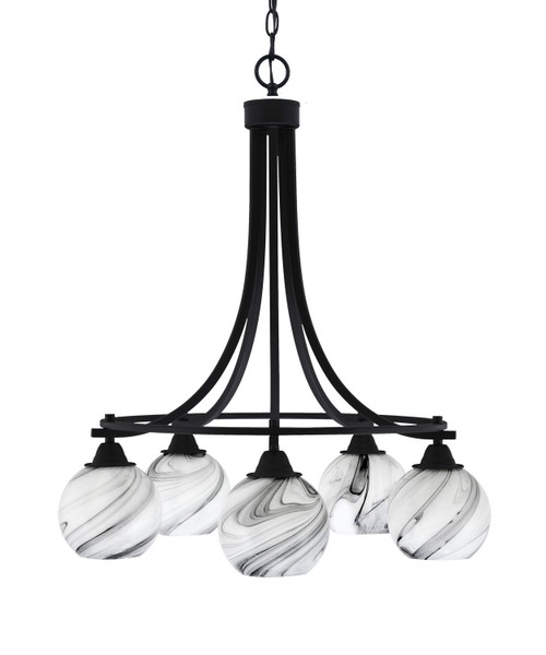 Toltec Lighting - 3415-MB-4109 - Five Light Chandelier - Paramount - Matte Black
