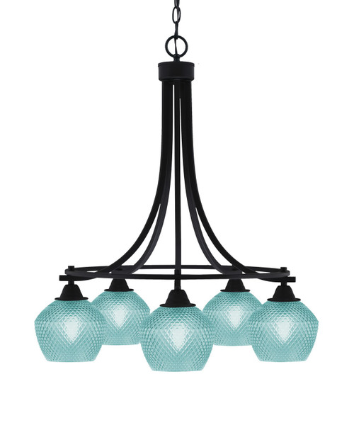 Toltec Lighting - 3415-MB-4625 - Five Light Chandelier - Paramount - Matte Black