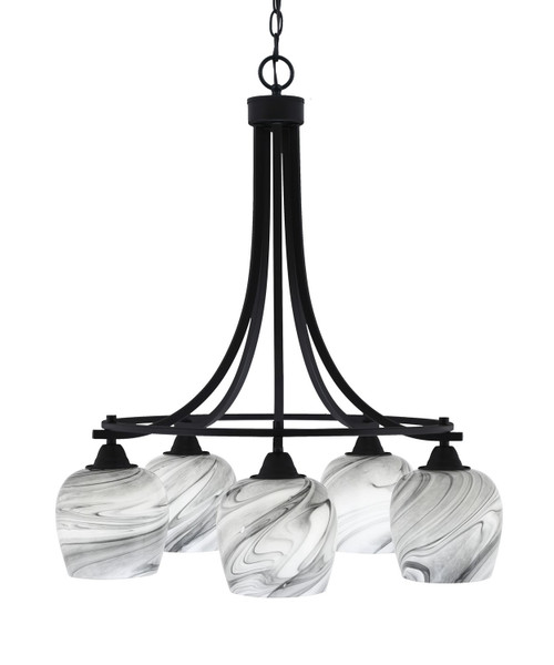 Toltec Lighting - 3415-MB-4819 - Five Light Chandelier - Paramount - Matte Black