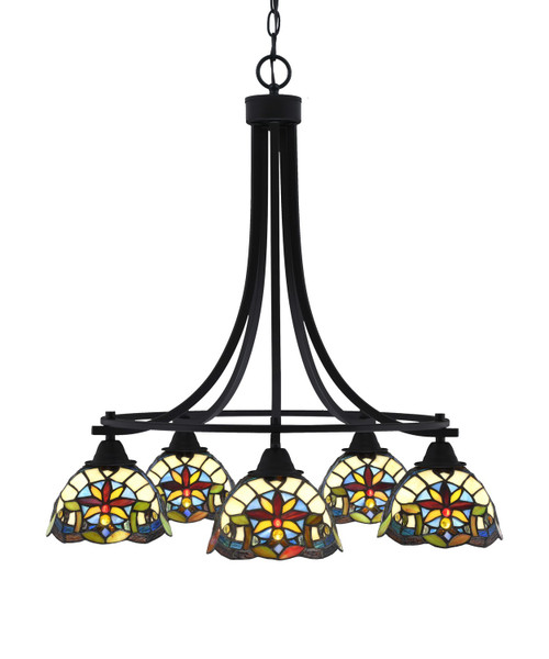 Toltec Lighting - 3415-MB-9365 - Five Light Chandelier - Paramount - Matte Black