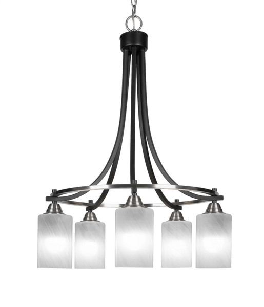 Toltec Lighting - 3415-MBBN-3001 - Five Light Chandelier - Paramount - Matte Black & Brushed Nickel