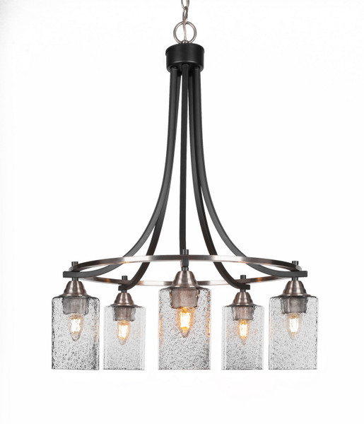 Toltec Lighting - 3415-MBBN-3002 - Five Light Chandelier - Paramount - Matte Black & Brushed Nickel