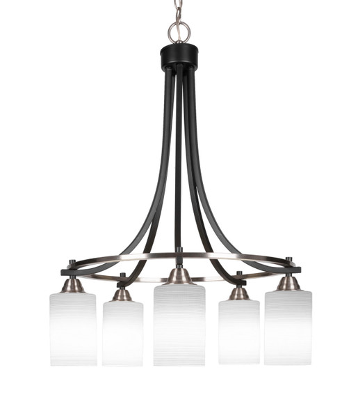 Toltec Lighting - 3415-MBBN-4061 - Five Light Chandelier - Paramount - Matte Black & Brushed Nickel