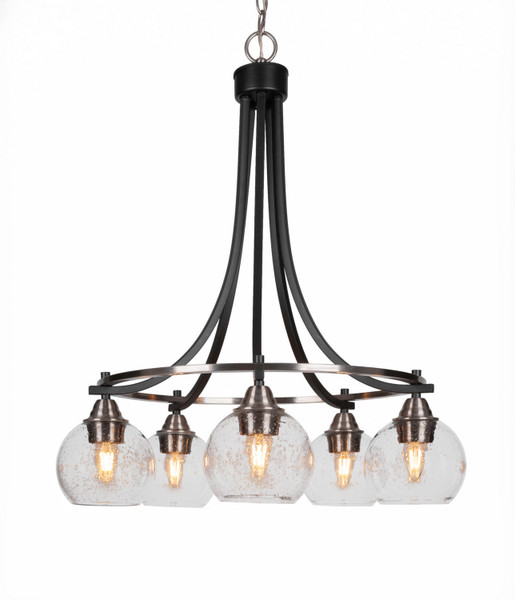 Toltec Lighting - 3415-MBBN-4100 - Five Light Chandelier - Paramount - Matte Black & Brushed Nickel