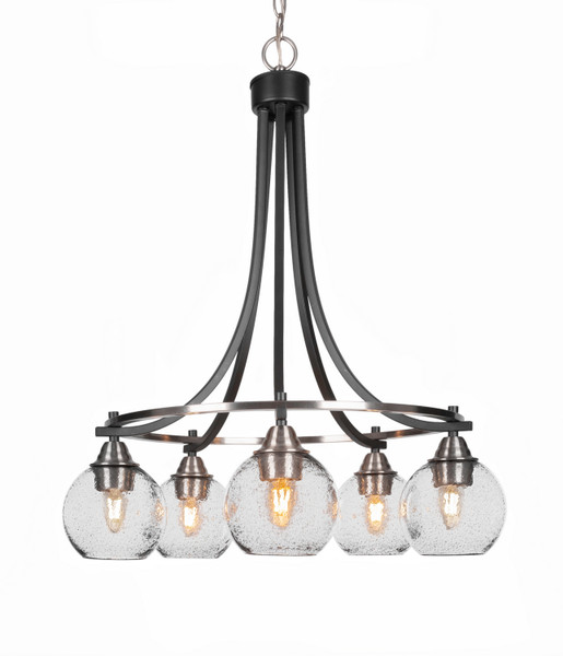 Toltec Lighting - 3415-MBBN-4102 - Five Light Chandelier - Paramount - Matte Black & Brushed Nickel