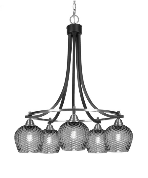Toltec Lighting - 3415-MBBN-4602 - Five Light Chandelier - Paramount - Matte Black & Brushed Nickel