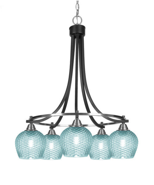 Toltec Lighting - 3415-MBBN-4605 - Five Light Chandelier - Paramount - Matte Black & Brushed Nickel