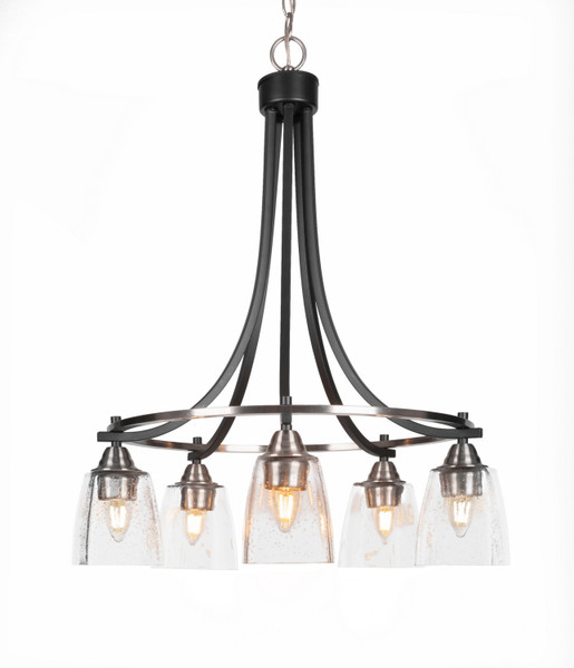 Toltec Lighting - 3415-MBBN-461 - Five Light Chandelier - Paramount - Matte Black & Brushed Nickel