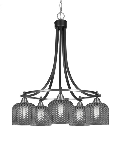 Toltec Lighting - 3415-MBBN-4612 - Five Light Chandelier - Paramount - Matte Black & Brushed Nickel