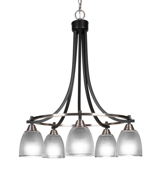 Toltec Lighting - 3415-MBBN-500 - Five Light Chandelier - Paramount - Matte Black & Brushed Nickel