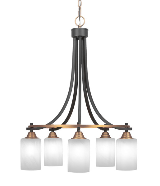 Toltec Lighting - 3415-MBBR-3001 - Five Light Chandelier - Paramount - Matte Black & Brass
