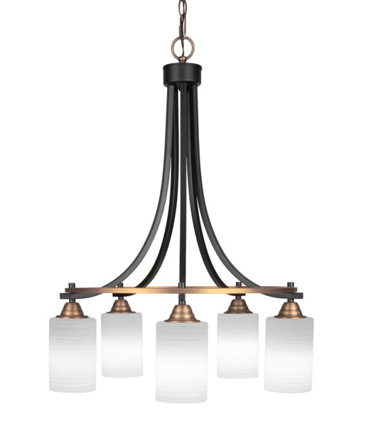 Toltec Lighting - 3415-MBBR-4061 - Five Light Chandelier - Paramount - Matte Black & Brass