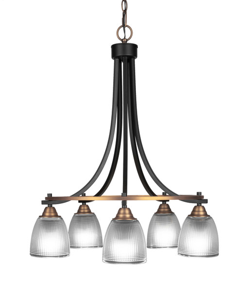 Toltec Lighting - 3415-MBBR-500 - Five Light Chandelier - Paramount - Matte Black & Brass