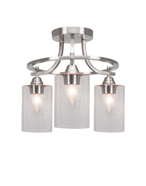 Toltec Lighting - 3417-BN-300 - Three Light Semi-Flush Mount - Paramount - Brushed Nickel