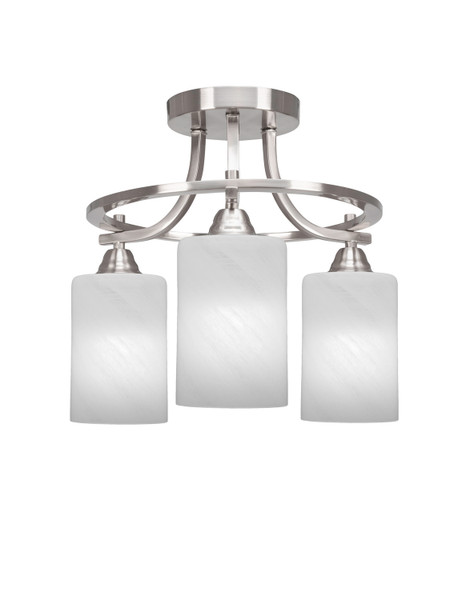 Toltec Lighting - 3417-BN-3001 - Three Light Semi-Flush Mount - Paramount - Brushed Nickel