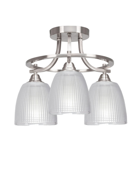 Toltec Lighting - 3417-BN-500 - Three Light Semi-Flush Mount - Paramount - Brushed Nickel
