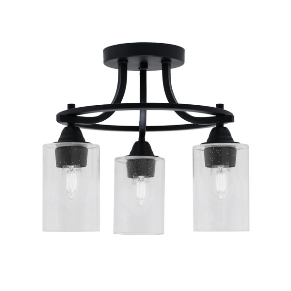 Toltec Lighting - 3417-MB-300 - Three Light Semi-Flush Mount - Paramount - Matte Black