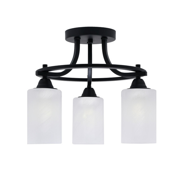 Toltec Lighting - 3417-MB-3001 - Three Light Semi-Flush Mount - Paramount - Matte Black