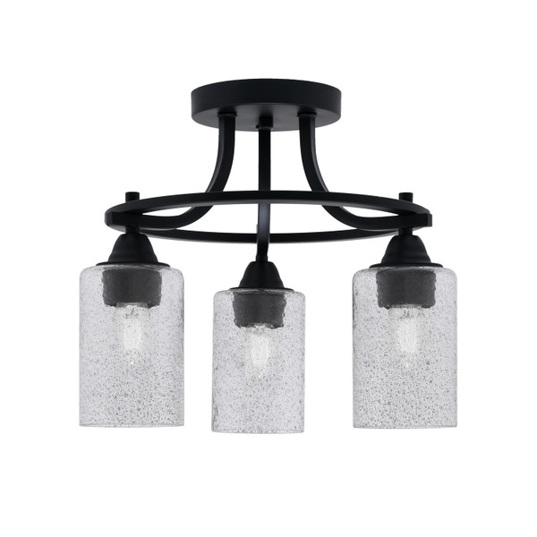 Toltec Lighting - 3417-MB-3002 - Three Light Semi-Flush Mount - Paramount - Matte Black